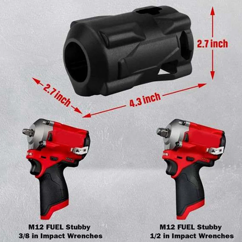 Imagem -02 - Bota de Ferramenta de Chave de Impacto Vermelha Durável Apto para Milwaukee M12 Combustível Stubby 49162554 in e 2555-20 2555p-20 Vermelho