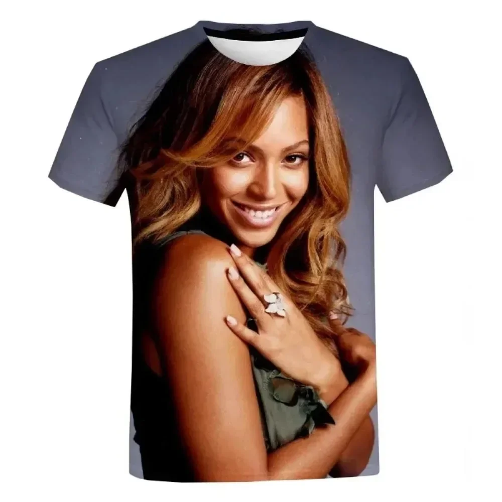 Camisetas Beyonce masculina e feminina com estampa 3D gola redonda, camisetas casuais, camisetas hip hop, estilo Harajuku, tops roupas, Harajuku