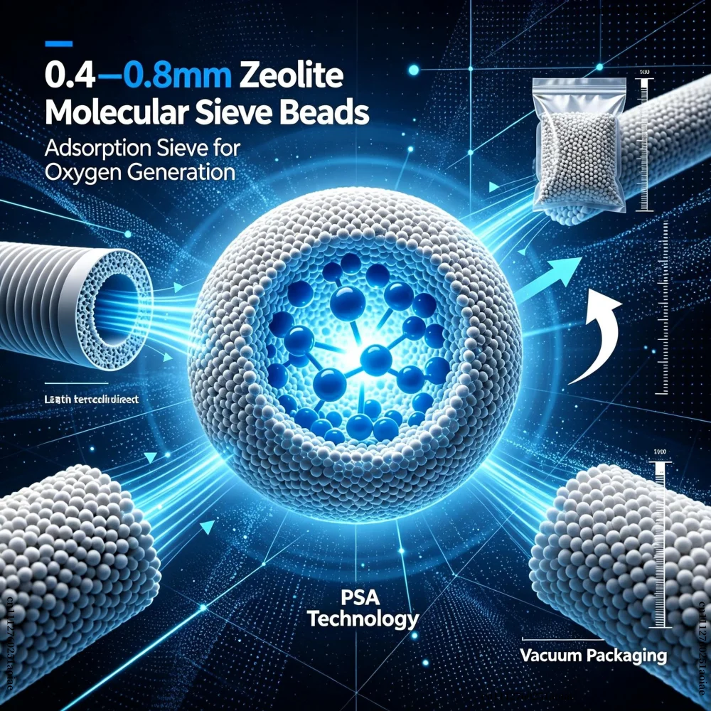 0.4-0.8mm Zeolite Molecular Sieve Beads, Adsorption Sieve For Psa Oxygen Generator & Home Oxygen Concentrator Vacuum Packaging