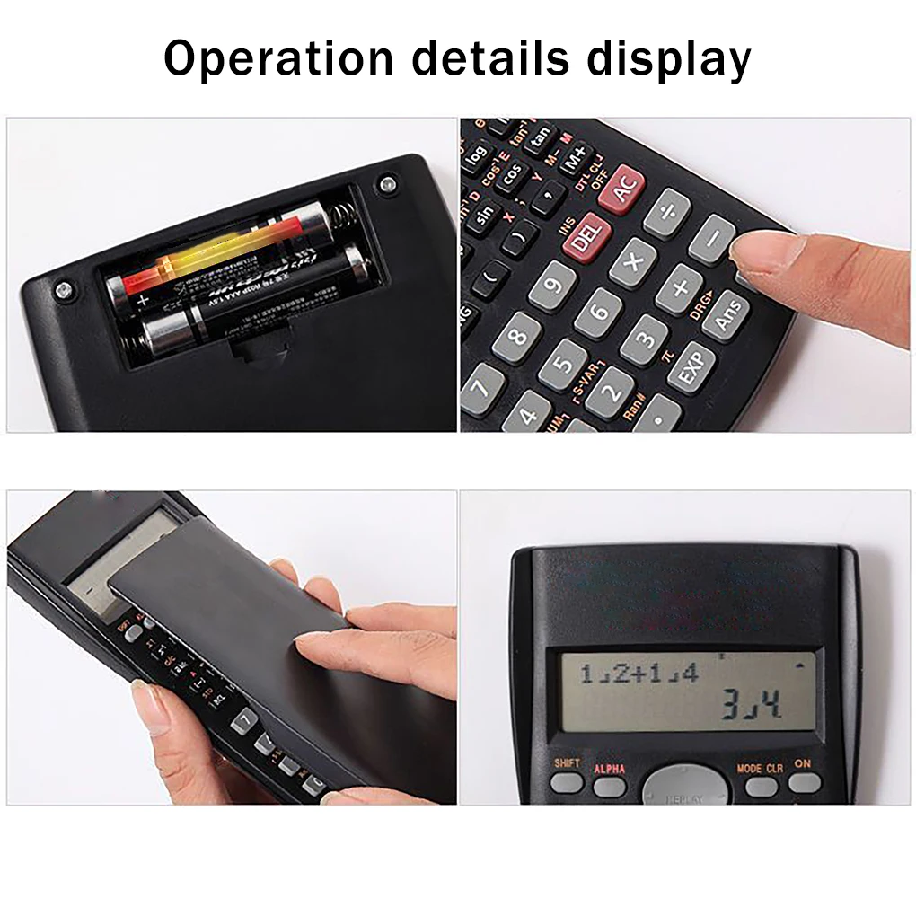 Scientific Calculator 10+2 Digit LCD Display Student Math Tool 240 Calculations Functions Calculator