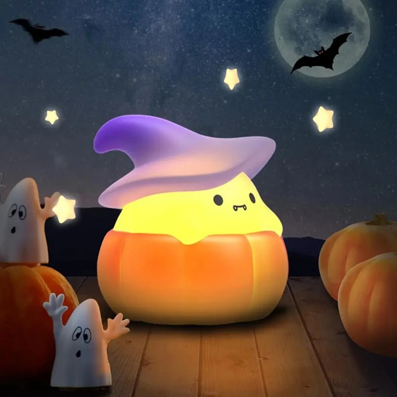 

LED Pumpkin Ghost Silicone Lamp Silicone LED Light Nightlights USB Rechargeable Bedside Lamp For Offices Bedroom