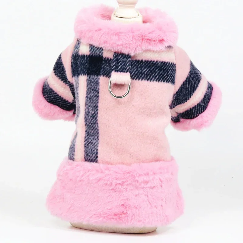 Ropa de invierno para perros, abrigo con arnés, chaqueta, disfraz para perros pequeños, caniche, Bichon Frise, Schnauzer de Pomerania, ropa para perro, traje para mascotas