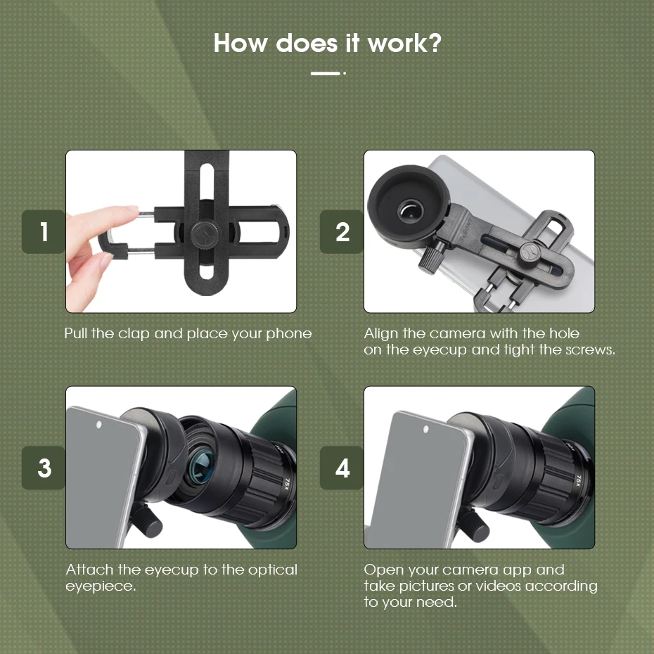 Svbony Universal Phone Adapter Mount Compatible with Binoculars Monoculars Scope Suitable for SV28/SV14/SV17/SV411/SV202/SM402