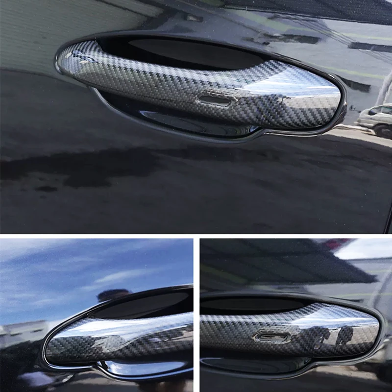 마칸 카이엔 외부 핸들용 신형 업그레이드 카본 파이버 도어 핸들 커버