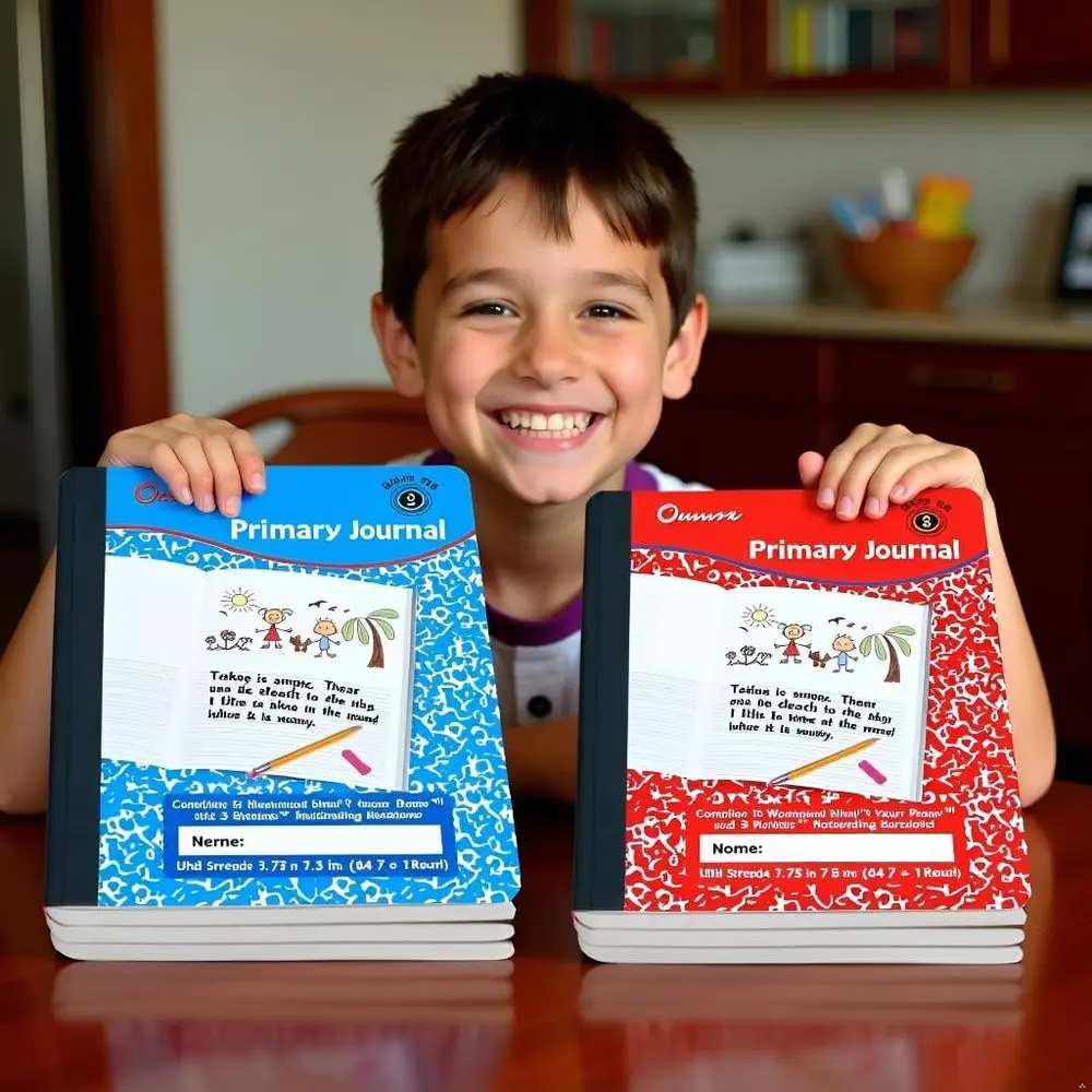 50-Sheet Primary Ruled Notebooks for Kids, Bulk Pack of 48, Ideal for Drawing & Writing, Ages K-2, Back to School Essentials