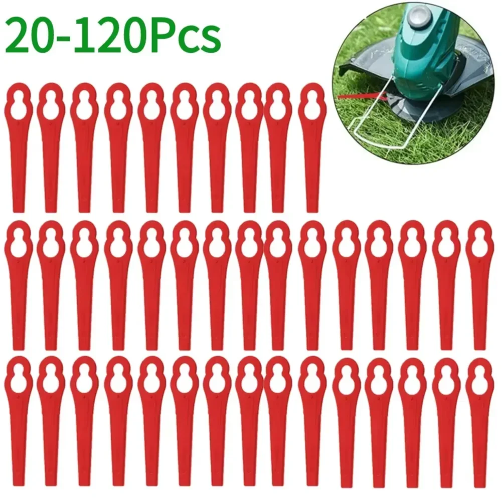 20/60/100/120pcs Strimmer Blades Plastic L83 Grass Cutting Blade Durable Grass Trimming Machine Blade for Cordless Grass Trimmer
