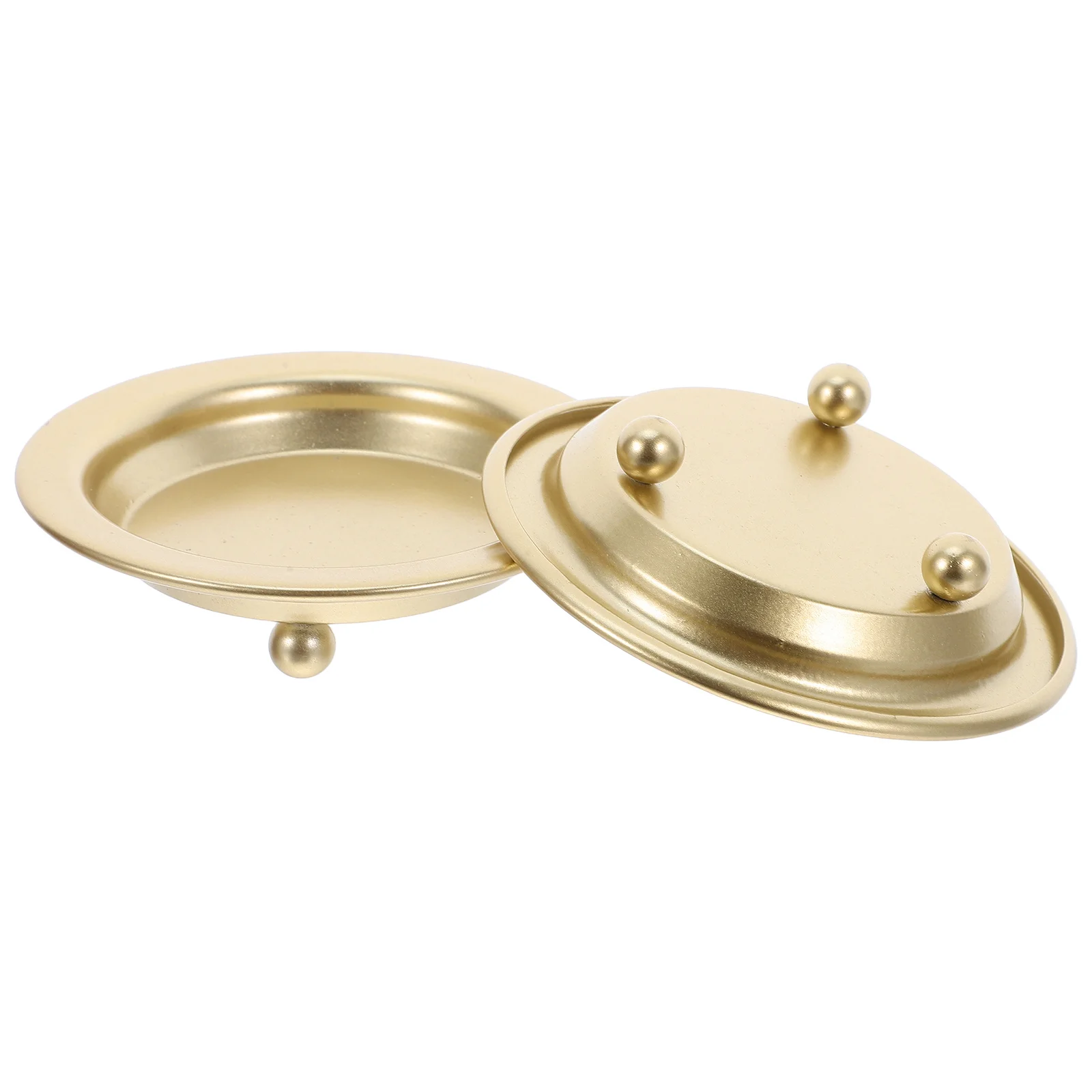 

2pcs Vintage Plate 4.13 Inch Polished Golden Iron Saucer Round Metal Base For Pillar Taper Flameless Candles Wedding Home