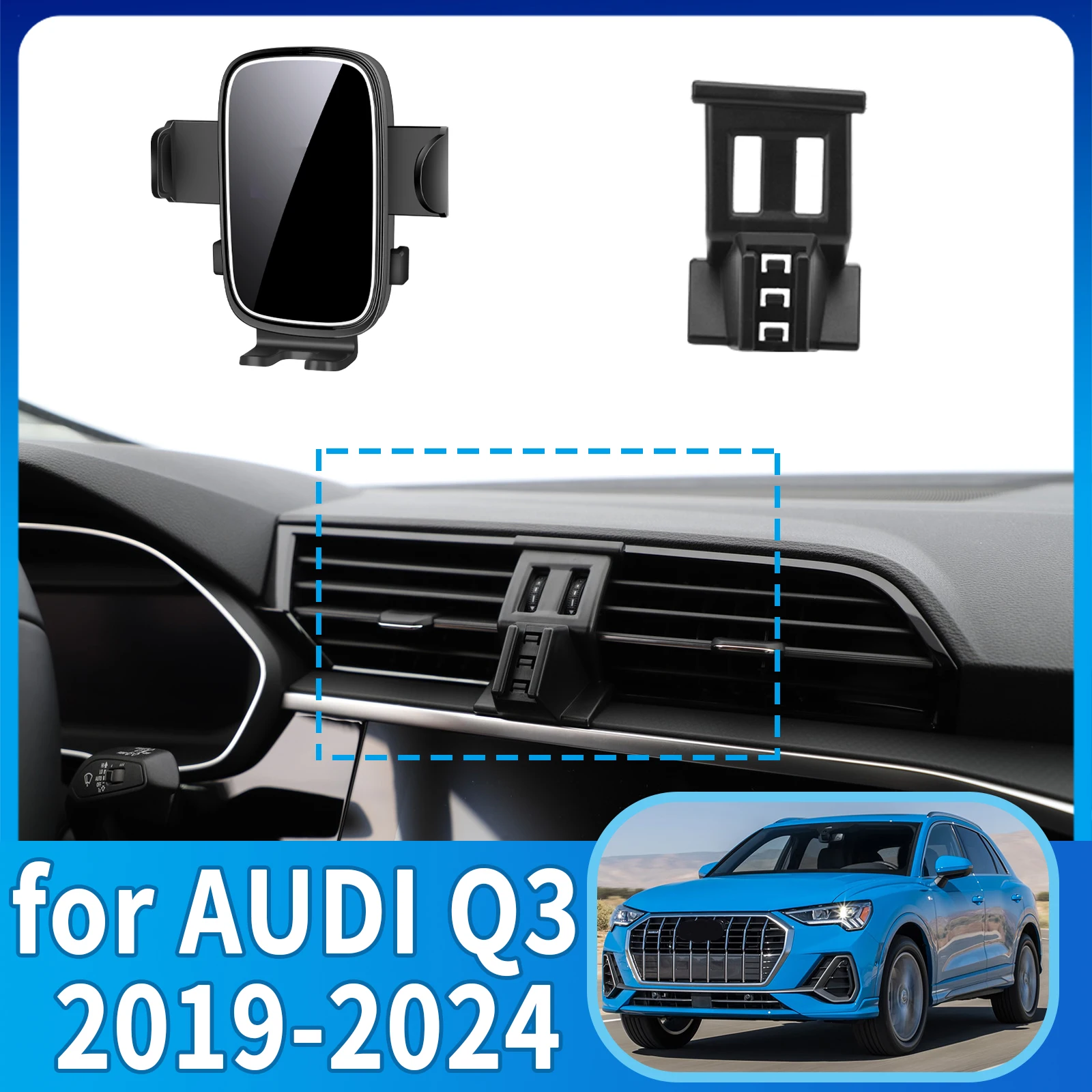

fit for AUDI Q3 2019 2020 2021 2022 2023 2024 Phone Holder, Dashboard Screen Mount Bracket Easy Installation​​ Car accessoires