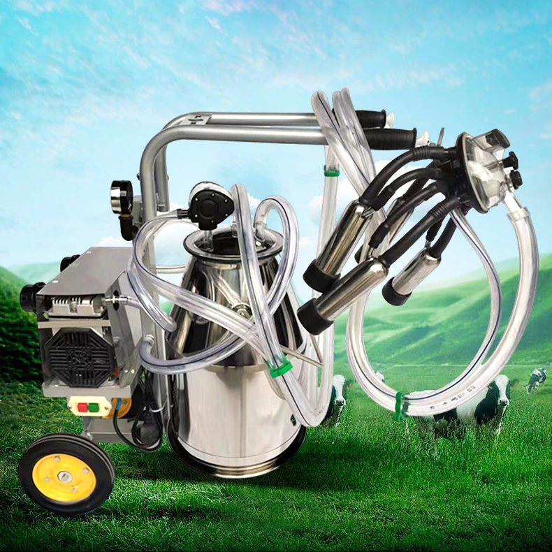 Cow and Goat Cluster Portable Milking Machine Used Portable Milking Machine for Dairy Farm