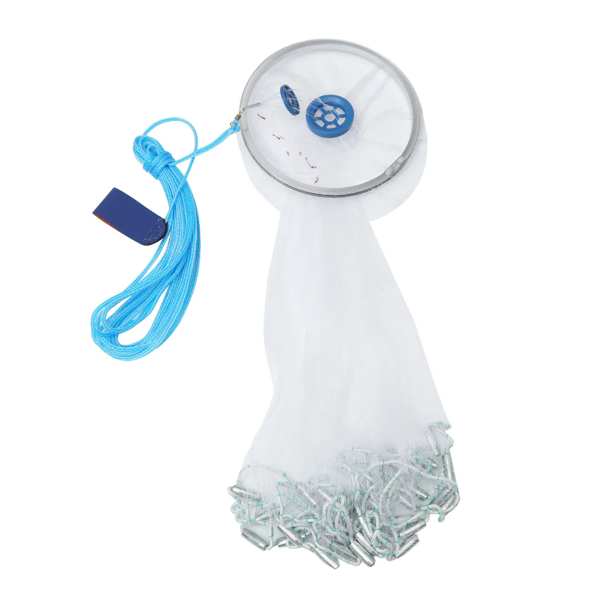 

4 .2M Hand Throw Net Fishing Portable American Style Mesh Trap Foldable Bait Cast