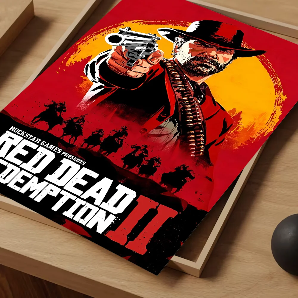 Game TV-Red-Dead-Redemption 2 Good Quality Prints and Posters Waterproof Paper Sticker Coffee House Bar Posters Wall Stickers