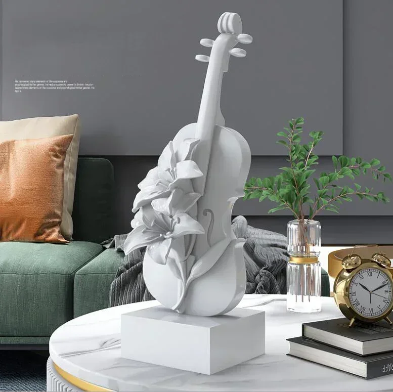 European Creative Violin Resin Ornaments Home Livingroom Desktop Adornments Decoration Cabinet Bookcase Club Furnishings Crafts