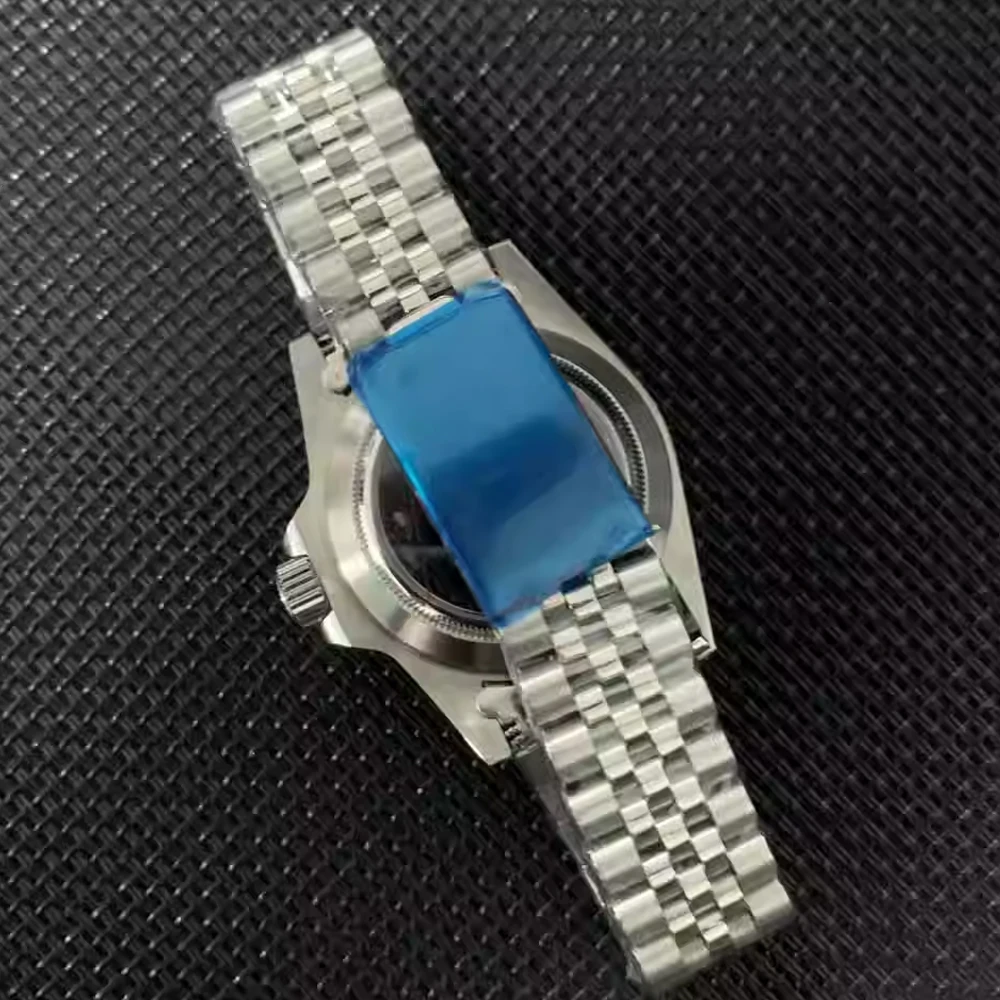 Retro Transparent Bottom Watch Case with Aluminum Bezel, 39mm Stainless Steel Case NH35 Strap Set, for NH35 NH36 Watch Movement