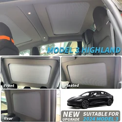 Model 3 Highland Roof Sunshade For Tesla 2024 Skylight Shade Scroll Original Car Sun Visor Sunscreen insulation Model 3 + 2023