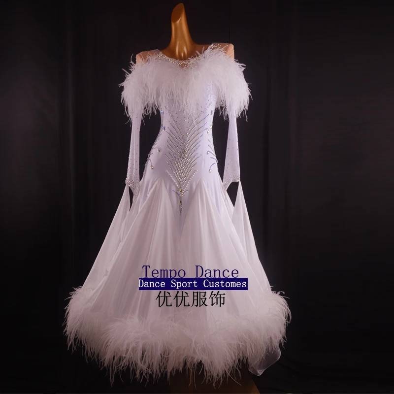 

Customized Ballroom Dance Competition Dress Women's High-end Modern Waltz Tango Standard Clothes Rhinestone Performance Wear