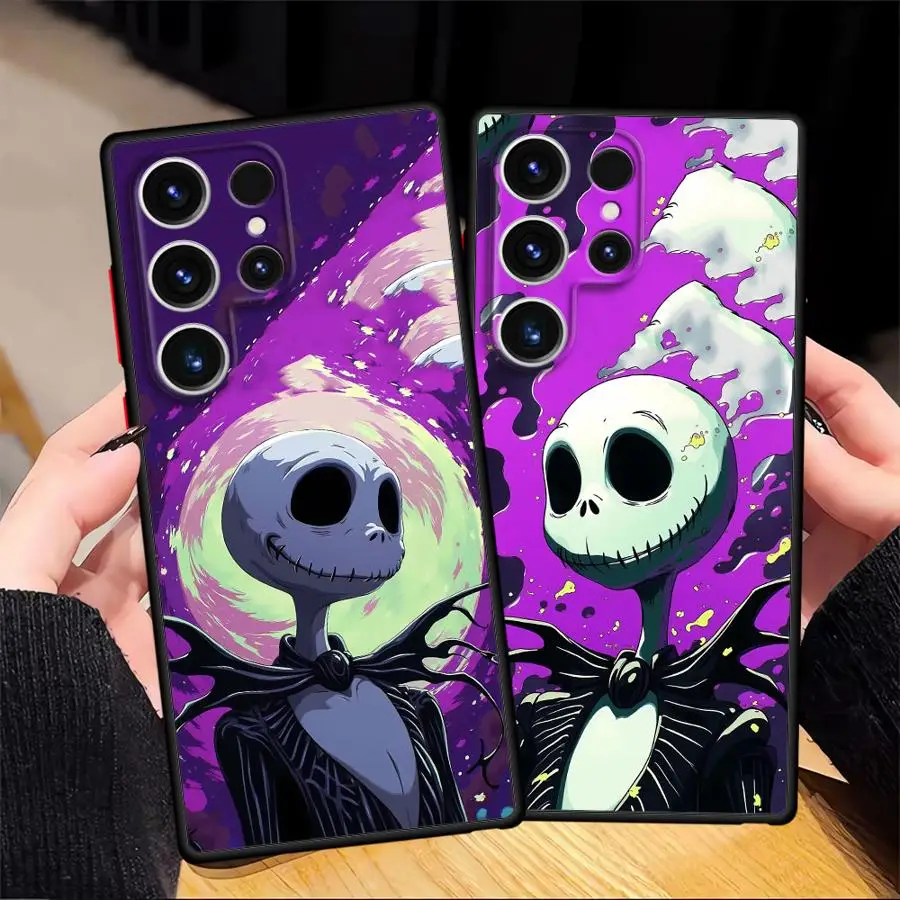 삼성 갤럭시 S23 울트라 S8 S21 FE S24 S20 S25 노트 20 10 S22 플러스 S9 크리스마스 이브 해골용 소프트 커버 폰 케이스