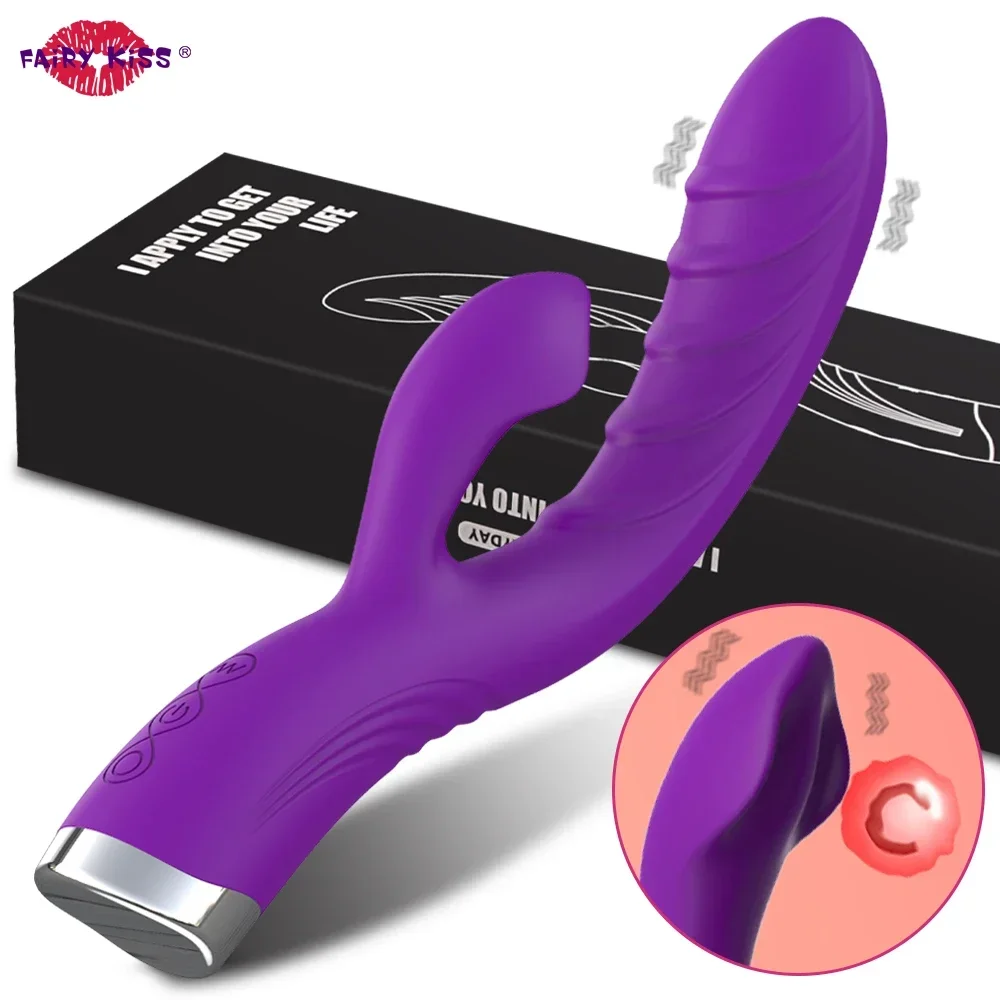 เครื่องสั่นที่มีประสิทธิภาพสําหรับผู้หญิง 2 ใน 1 Clitoris และ G-Spot เครื่องกระตุ้น Dildo Vibro Wand Sex ของเล่นหญิง Masturbation ผู้ใหญ่ Sex Shop