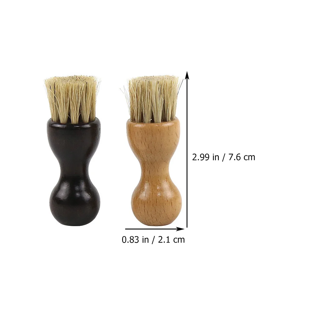 4pcs Shoes Brush Wooden Care Shine Handle Clean Dauber for Shoes and Bags