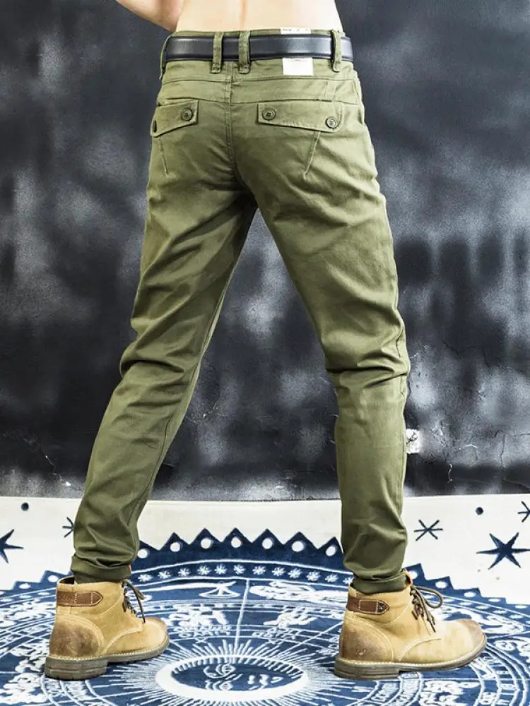 

Мужские брюки Yezoe: приталенные, повседневные, с эластичным поясом, прямые, рабочие, модные, в стиле милитари, для осени и зимы