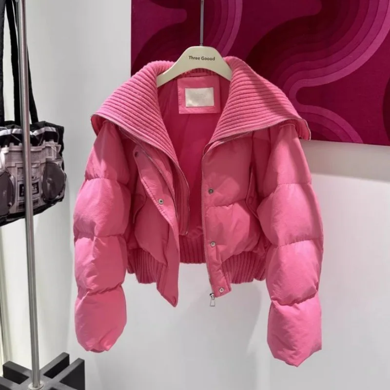 

High Waisted Cotton Jacket Fashionable Short Style High-end Solid Color Versatile Winter Warm Jacket