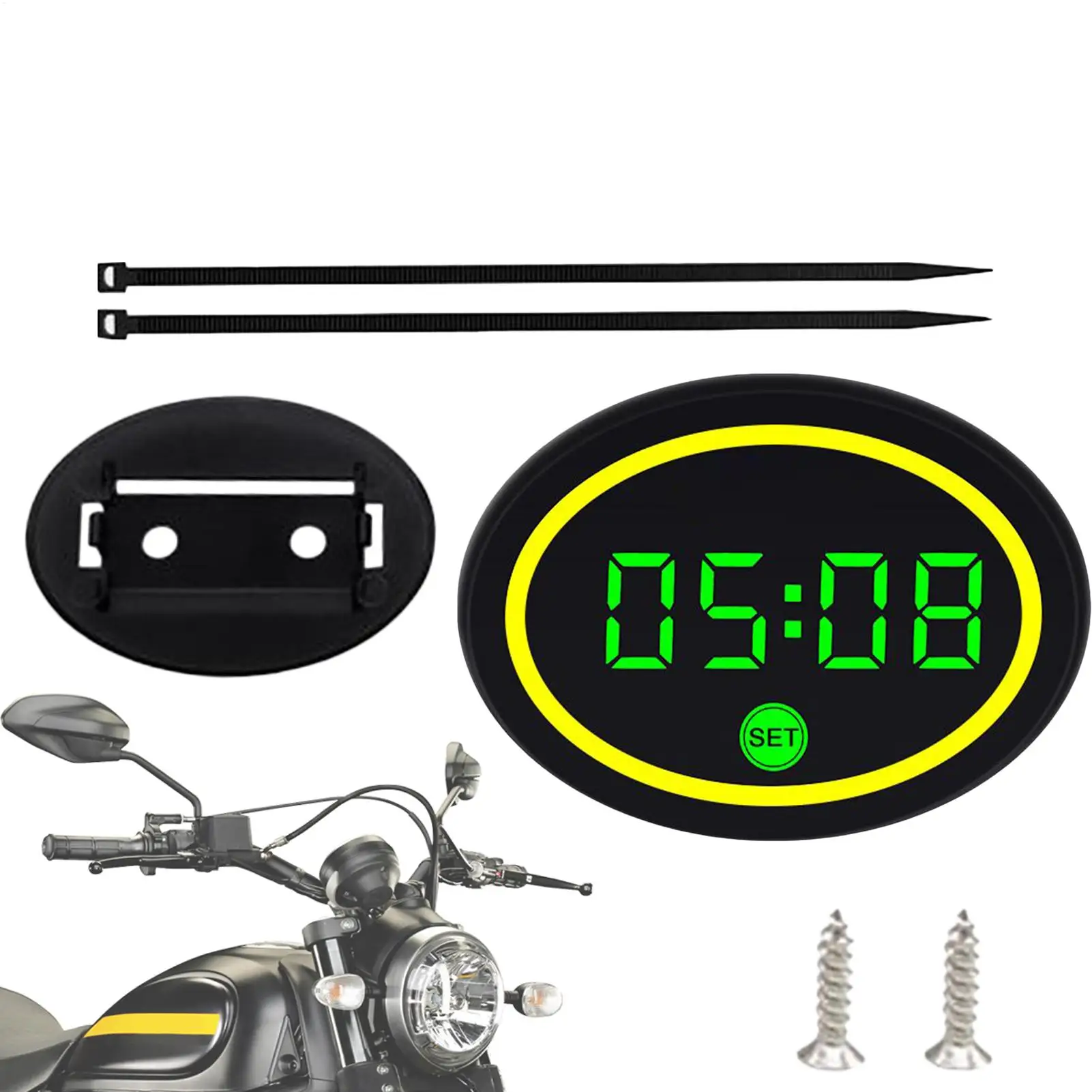 

Mini Motorcycle Clock Real-Time Monitoring Motorbike Voltage Temperature Meter For Women Teens Cycling Enthusiasts Commuting