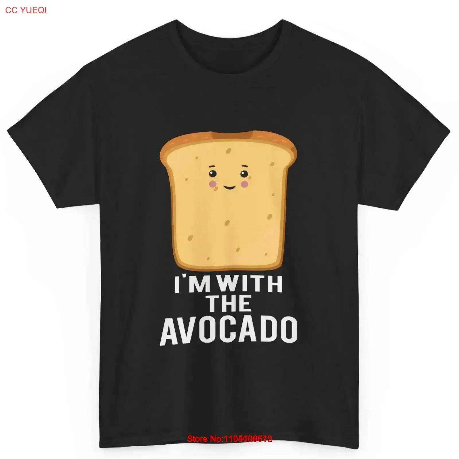 Toast Costume I'm With Avocado Halloween Family Look Cotton T Shirt vintage Washed designer clothes streetwear graphic