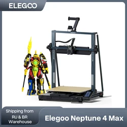 ELEGOO NEPTUNE 4 MAX FDM Impressora 3D com velocidade de impressão de até 500 mm/s com Klipper, volume de construção enorme 420x420x480mm