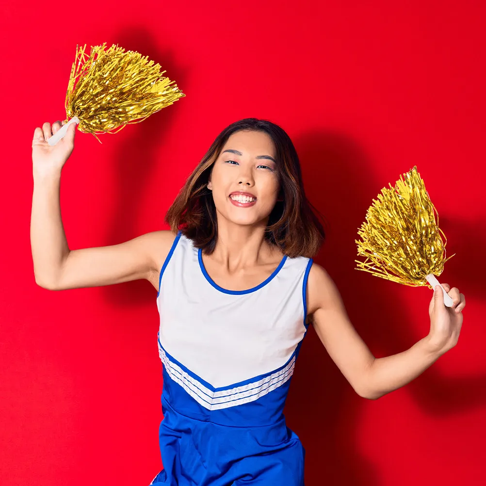 

Набор из 9 помпонов для чирлидинга: яркий дизайн, портативные, многоразовые, для танцев, выступлений и вечеринок, изящные помпоны