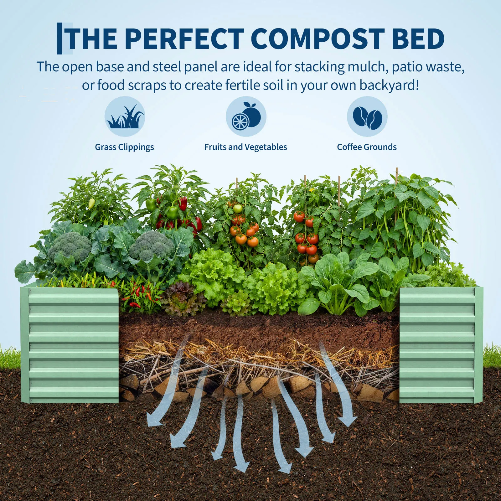 Galvanized Metal Raised Garden Bed - 24