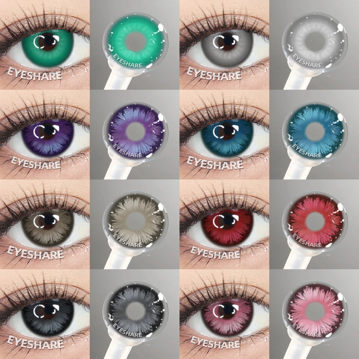 EYESHARE Anime Farbige Kontaktlinsen Halloween Cosplay Rote Linsen Blaue Schönheitslinsen Rosa Augen-Make-up Kontaktgrüne Farblinse