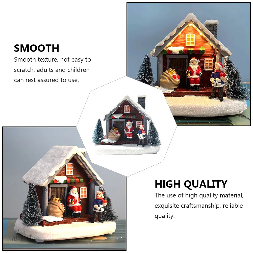 Decor Snow House Decoration Xmas Shaped Winter Christmas Adornment Desktop Mini Chic Festival Gift