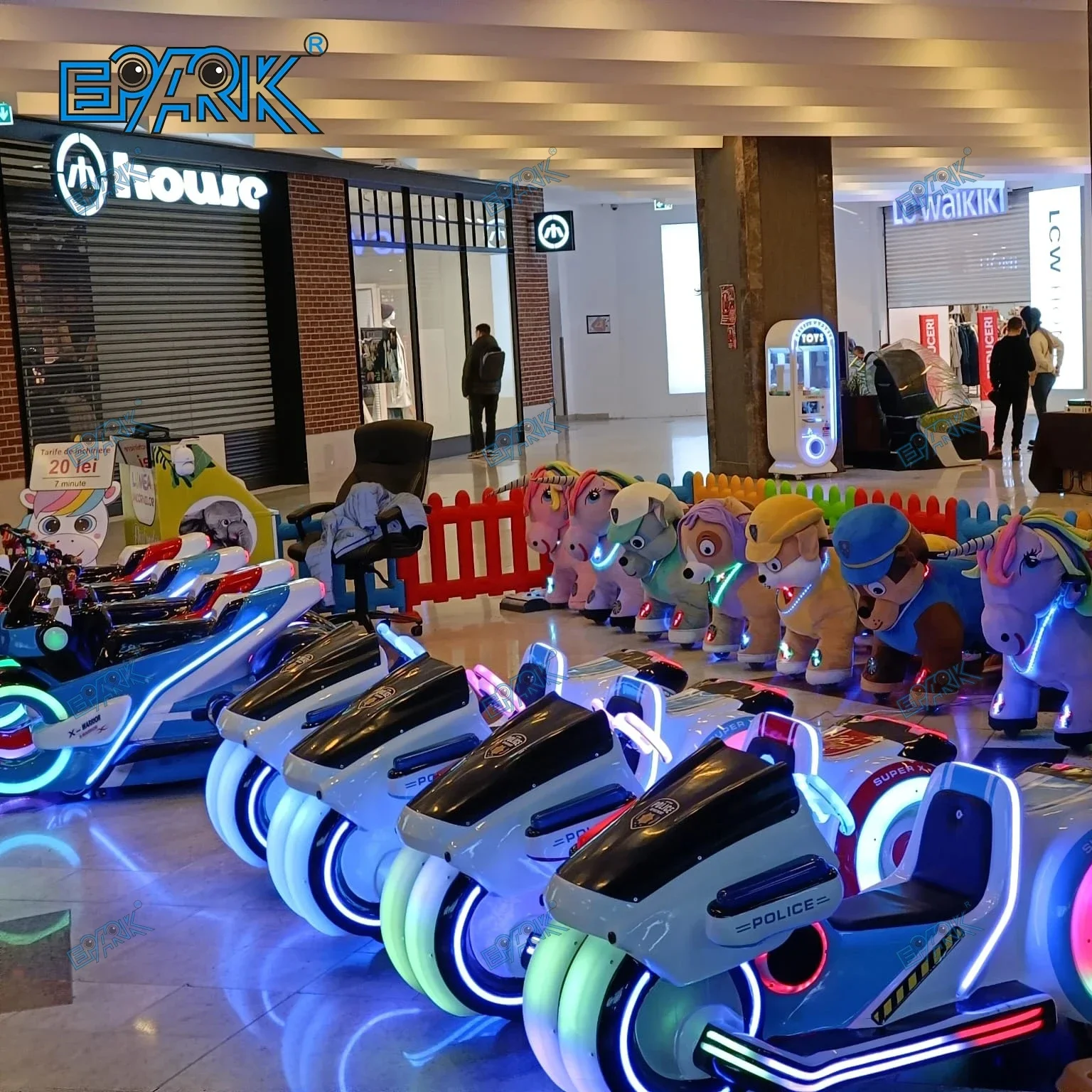 EPARK Nuovo Parco Stalla Per Bambini Affari All'aperto Doppio Giocattolo Elettrico Auto Attrezzature Per Divertimenti Moto Paraurti Auto