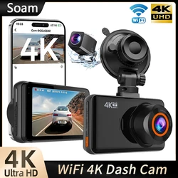 Soam 4K Dash Cam for Cars Front and Rear Camera Car Dvr WIFI Car Camera for Vehicle Video Recorder Rear View Camera Parking Mode