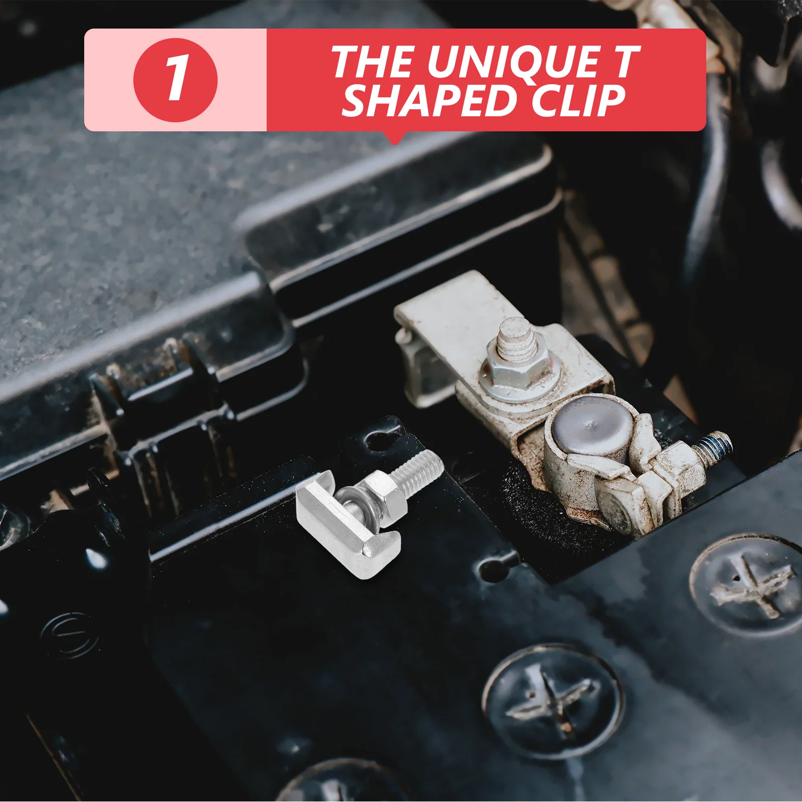 Stainless Steel Fixed Clip Screw T Shaped Replacement Terminal Bolt Automotive Clamp Terminal Bolt Accessories