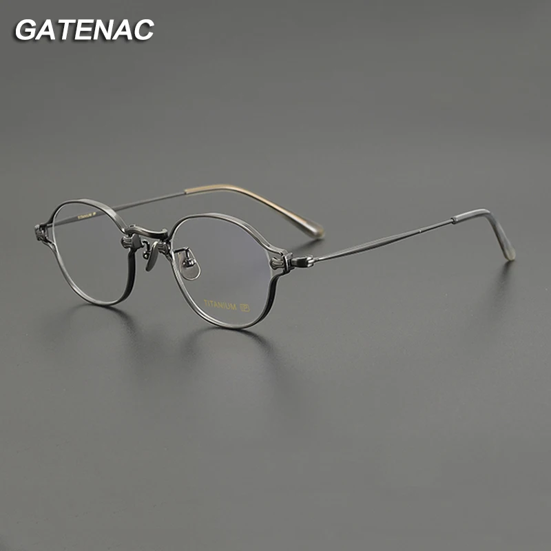 Japan Vintage Pure Titanium Eyeglasses Frame Men Small Square Myopia Prescription Glasses Frame Retro Women Luxury Brand Eyewear