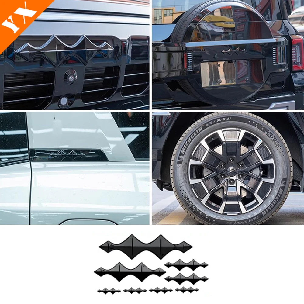 

For BYD Leopard 8 Accessories 2024 2025 Car Steering Wheel Logo Front Rear Logo Car Wheel Logo Sticker Decor Cover Trim
