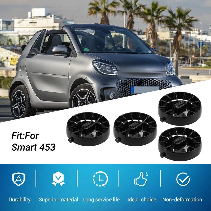 1Set/4Pcs Car Vortex Air Conditioner Air Outlet Modification Parts For Mercedes Smart 453 Fortwo Black