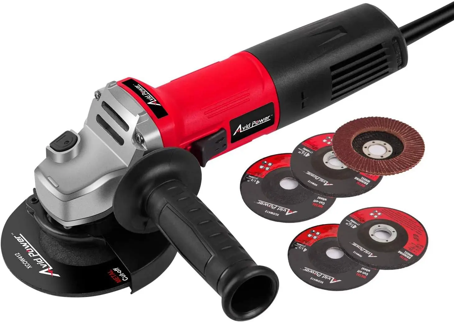 

Angle Grinder 7.5-Amp 4-1/2 Inch Electric Grinder Power Tools with Grinding & Cutting Wheels, Flap Disc & Auxiliary Handle