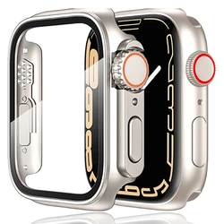 PC Firm Cover for Apple Watch Case 45mm 41mm 44mm 40mm Glass Appearance Upgrade ultra iWatch Series 9 8 7 SE SE2 6 5 4