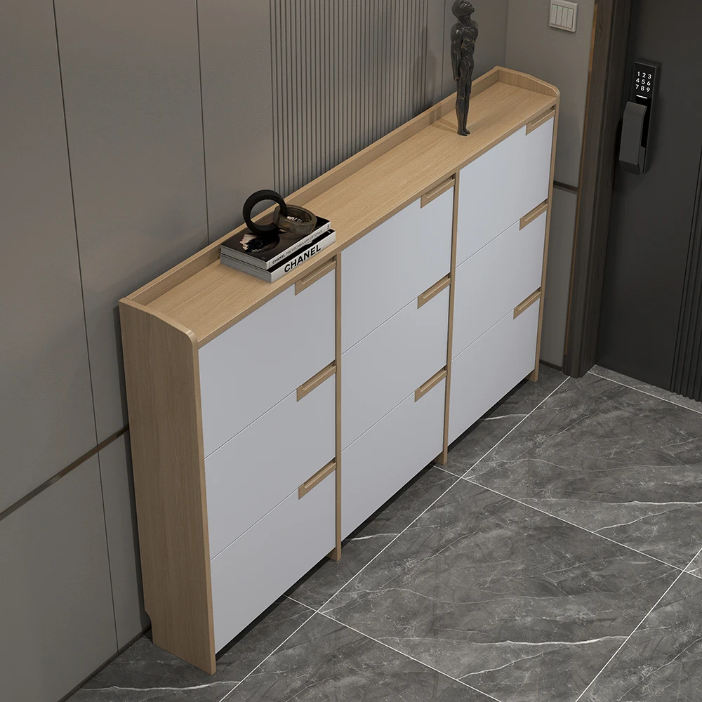 

Ultra-thin tipping bucket shoe cabinet household door 2025 explosion new simple modern door door locker living room narrow