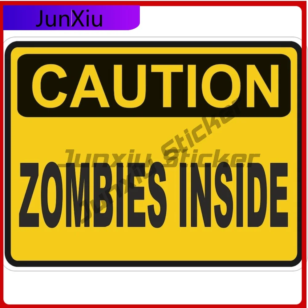 

Caution Zombies Inside Warning Yellow Square Sticker Graphic Scratch Cover Stickers Accessories Stickers Rv Bumper Caravan Stick