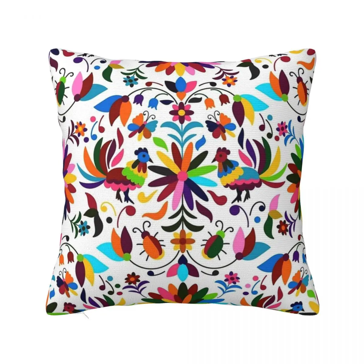 Mexican Otomi Flowers Pillowcase Double-sided Printing Polyester Cushion Cover Decorations Throw Pillow Case Cover Home 40*40cm