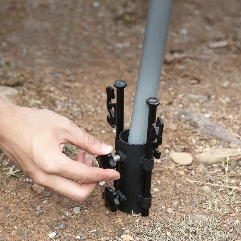 2PCS Camping Tent Rod Holders,Reinforced Windproof Awning Rod Holder, Tent Fixed Tube Pole Stand for Camping Fishing Hiking view 5