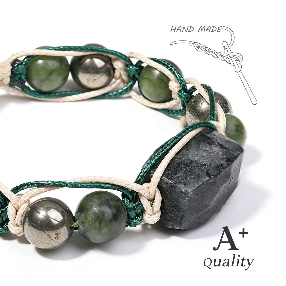 Herren-Armband aus natürlichem Citrin, gewebtes Armband, roher gelber Kristall, zieht Reichtum, Fülle, Heilstein, Schmuck, Geschenk für männliche Geschäftsleute – Detail 23