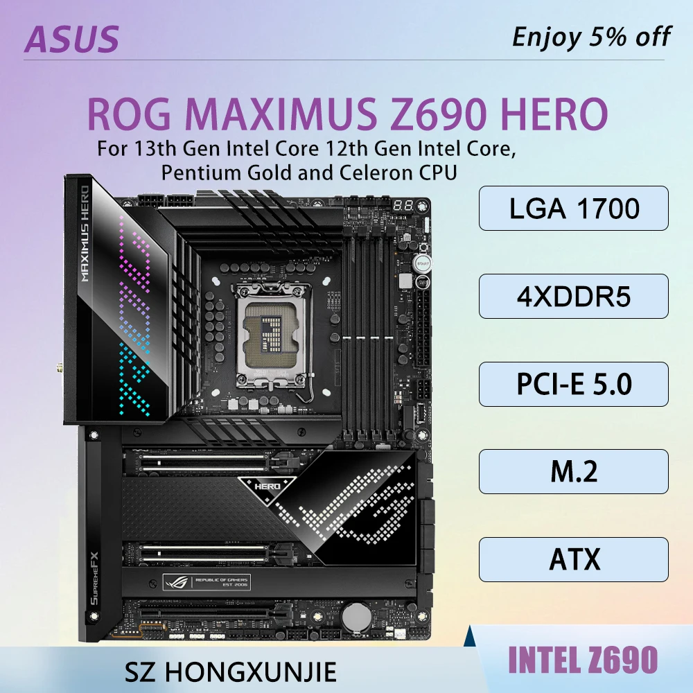 اللوحة الأم ASUS ROG MAXIMUS Z690 HERO Z690 DDR5 LGA 1700 لـ I9-13900K I7-12700K I5-12600K ATX M.2 SATA III اللوحة الرئيسية للألعاب