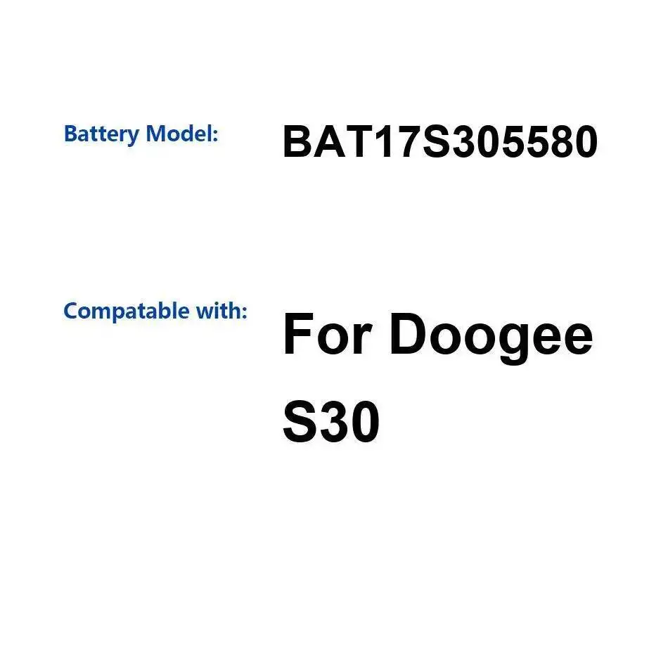 

5580 мАч BAT17S305580 для Doogee S30 Премиум Сменный аккумулятор мобильного телефона