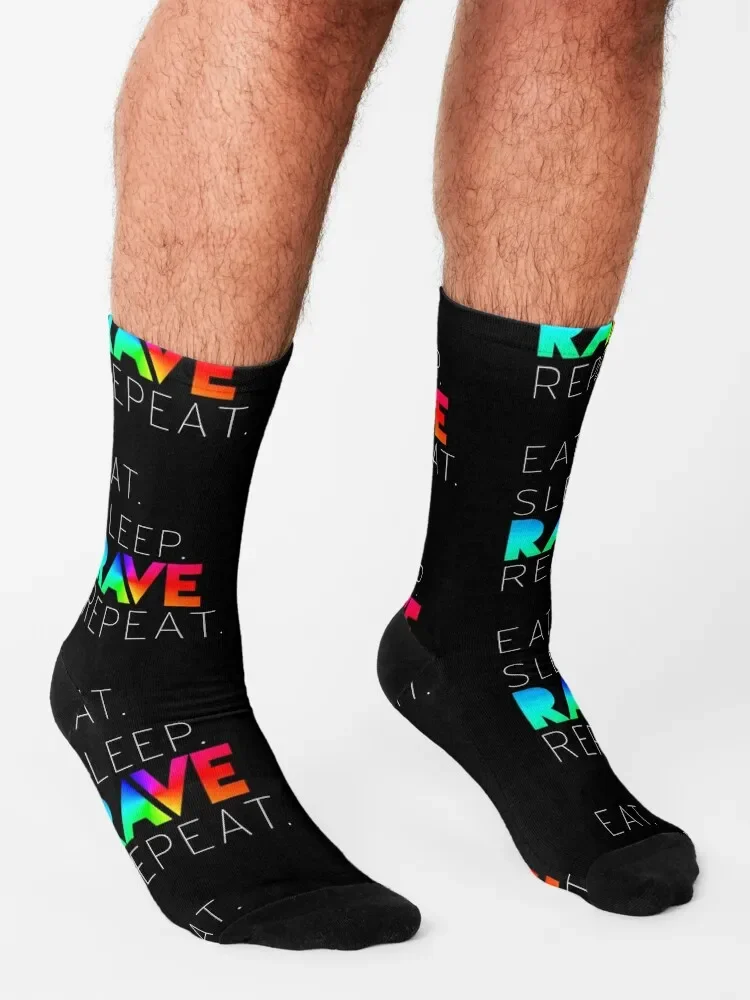 Chaussettes de marque de luxe pour hommes et femmes, manger, dormir, rave, antibodies, nouveautés, heureux