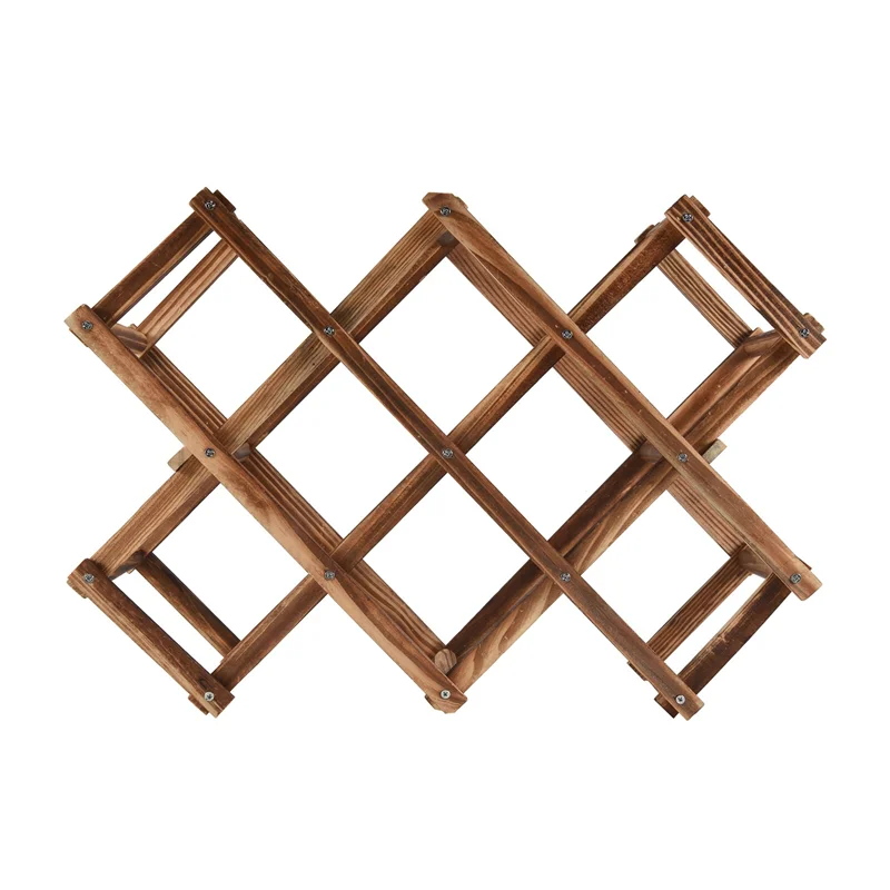 صنع-خشب النبيذ الأحمر الرف 10 زجاجة حامل جبل بار عرض الرف للطي الخشب النبيذ الرف الكحول بالقرب من الرعاية شرب زجاجة أصحاب