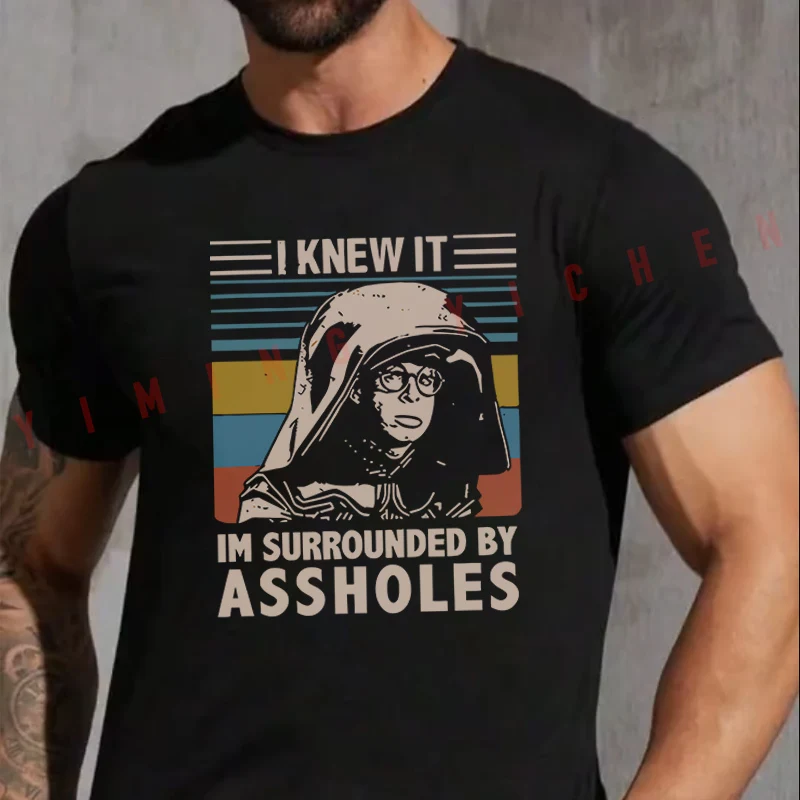 

I Knew It Dark Helmet Spaceballs T-Shirt Men Summer Unisex Casual Short Sleeve Motorbike Tops