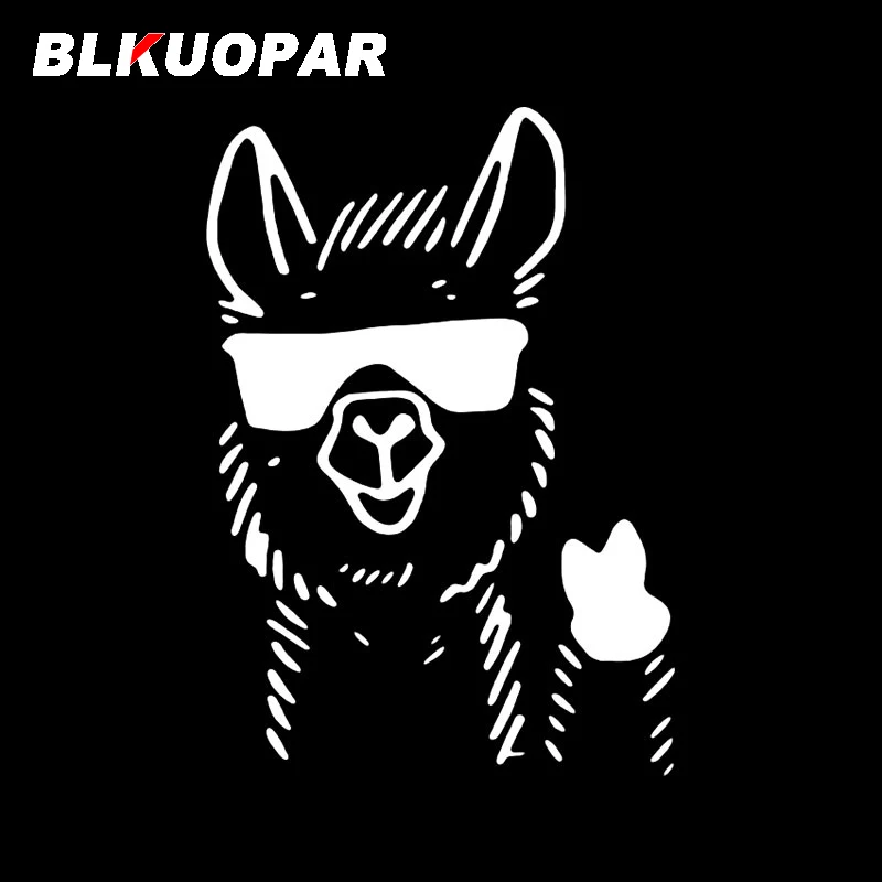 BLKUOPAR Alpaca with Dark Glasses Animals Silhouette Car Stickers Waterproof Funny Decal Creative Motorcycle Car Goods Graphics